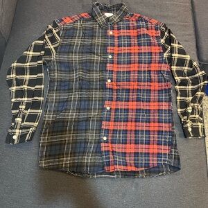 H&M Relaxed Fit mixed plaid button-up shirt in size Small